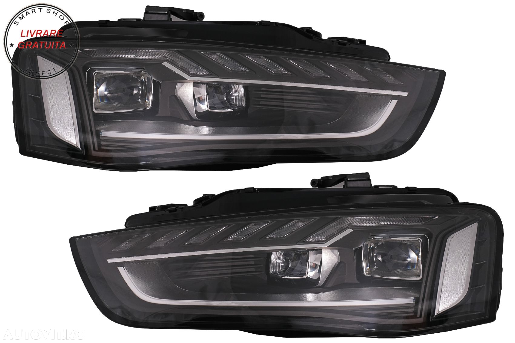 Faruri Full LED Audi A4 B8.5 Facelift  (2012-2015) Negru Semnal Dinamic A4 B9.5 De- livrare gratuita - 12