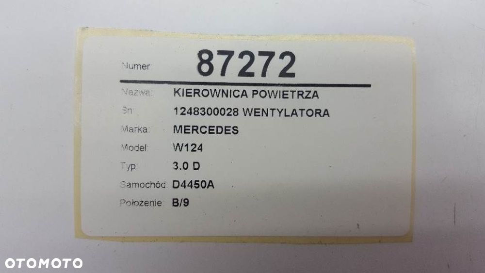 OSŁONA WENTYLATORA MERCEDES W124 1248300028 - 8