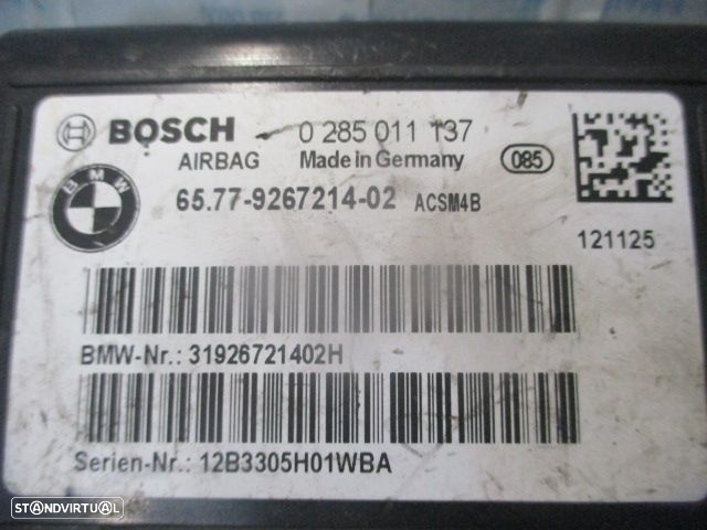 Modulo Airbag 65779267214  0285011137 BMW F20 2013 118D 143CV 5P CINZA BMW F20 2016 116D 115CV 3P PRETO - 3