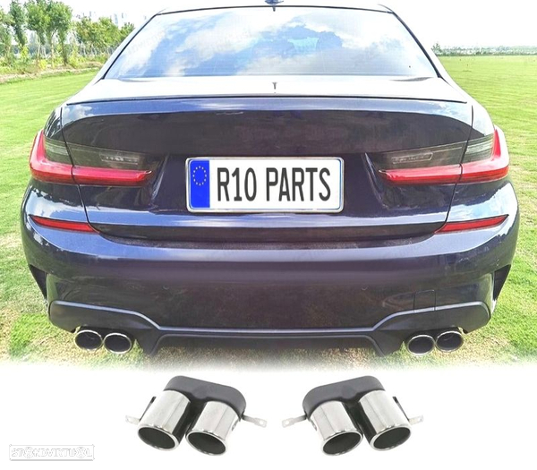 PONTEIRAS DE ESCAPE PARA BMW G20 G21 19- LOOK ROCK CROMADAS