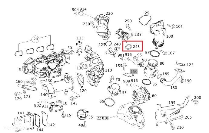 MERCEDES OM646 Oring uszczelka zaworu EGR - 2
