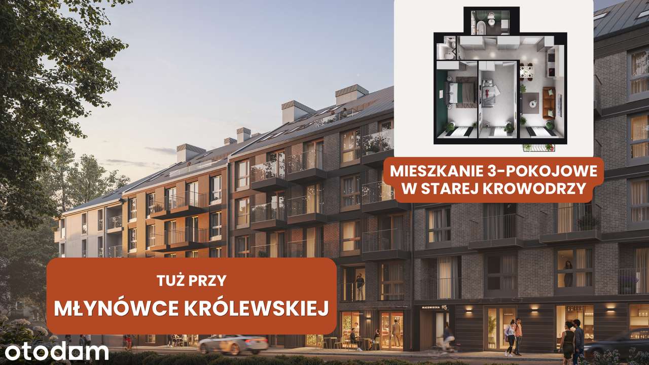 Mieszkanie 3 pokojowe blisko Rynku przy Młynówce