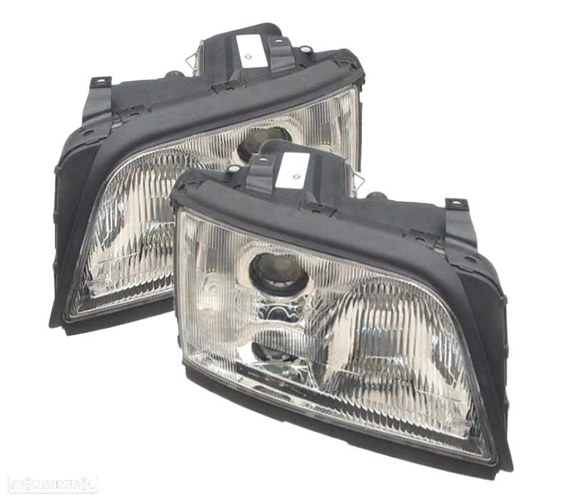FARÓIS OPTICAS AUDI A6 94-97 FUNDO CROMADO - 1