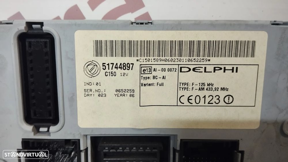 MODULO BCM BSI UCH FIAT PUNTO / DOBLO REF 51744897 - 2
