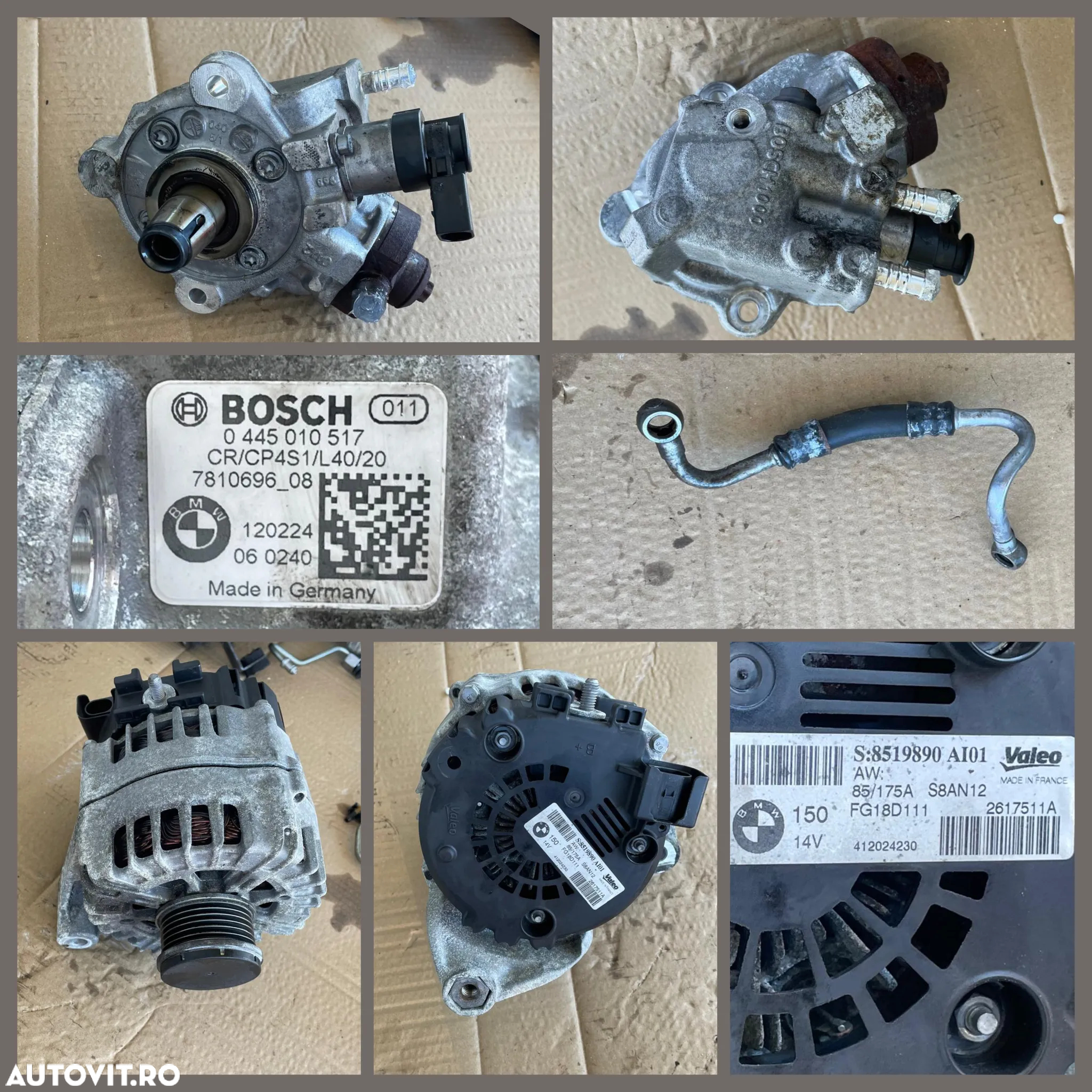 Anexe motor N47 Bmw 320d F30 injectoare rampa injectoare pompa inalta presiune alternator fulie uitate ABS racitor gaze EGR  catalizator termoflot debitmetru bmw 184cp - 3