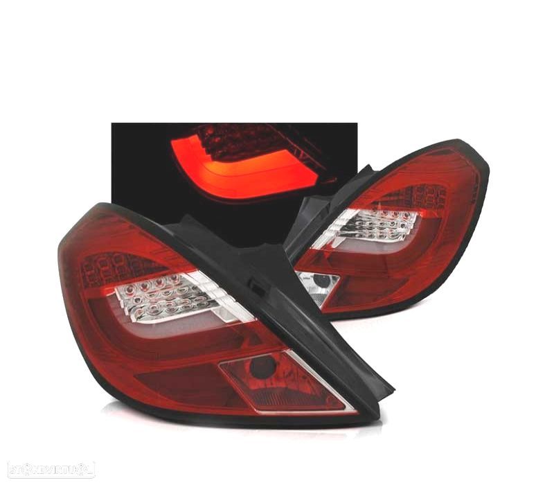 FAROLINS TRASEIROS LED PARA OPEL CORSA D 3P 06-14 VERMELHO - 1