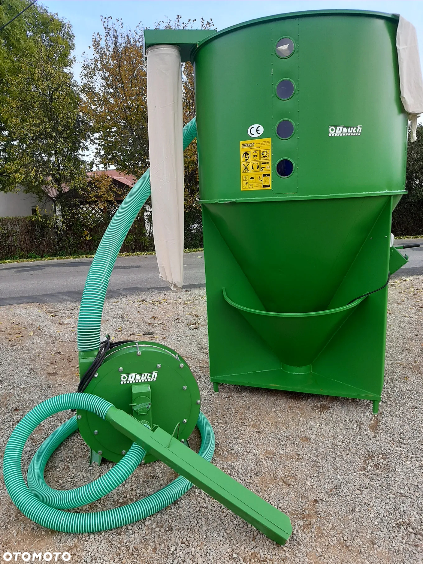 mieszalnik 0,5-2t + śrutownik/rozdrabniacz/młynek OSUCH zestaw AGREGAT PASZOWY (wąż ssący 5m + tłoczący 3m +ssawa+ worki) waga TRANSPORT od ręki - 5