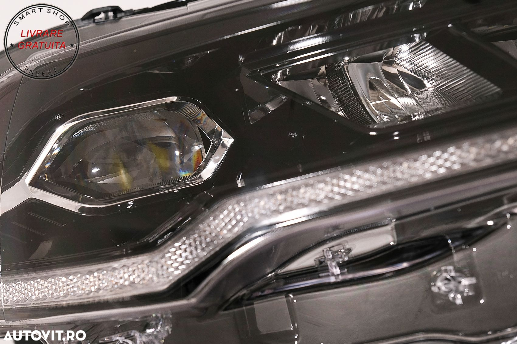 Faruri LED Ford Mustang Facelift (2018-2023) Negru Semnal Dinamic- livrare gratuita - 14