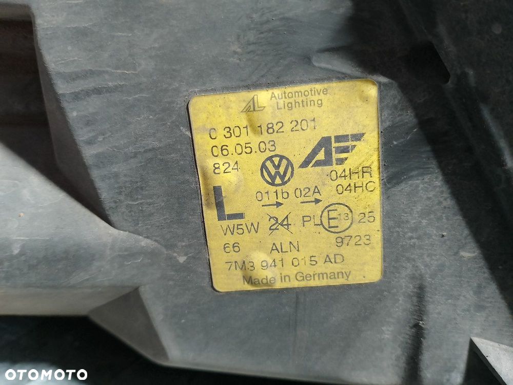 LAMPY PRZÓD KOMPLET SEAT ALHAMBRA I 7M3941016AD  7M3941015AD 0301182201 - 6