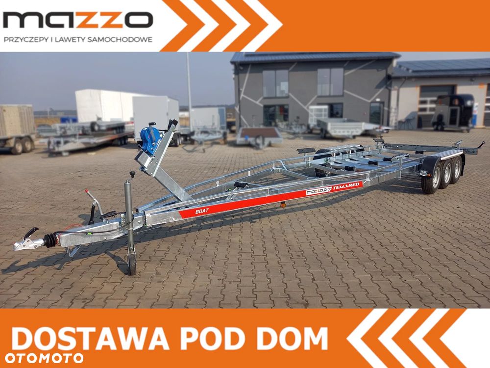 TEMARED Dostawa przyczepa podłodziowa DMC3500kg pod łódź 9 m! POSZERZANA, WODOSZCZELNE ŁOŻYSKA, TRZYOSIOWA - 1
