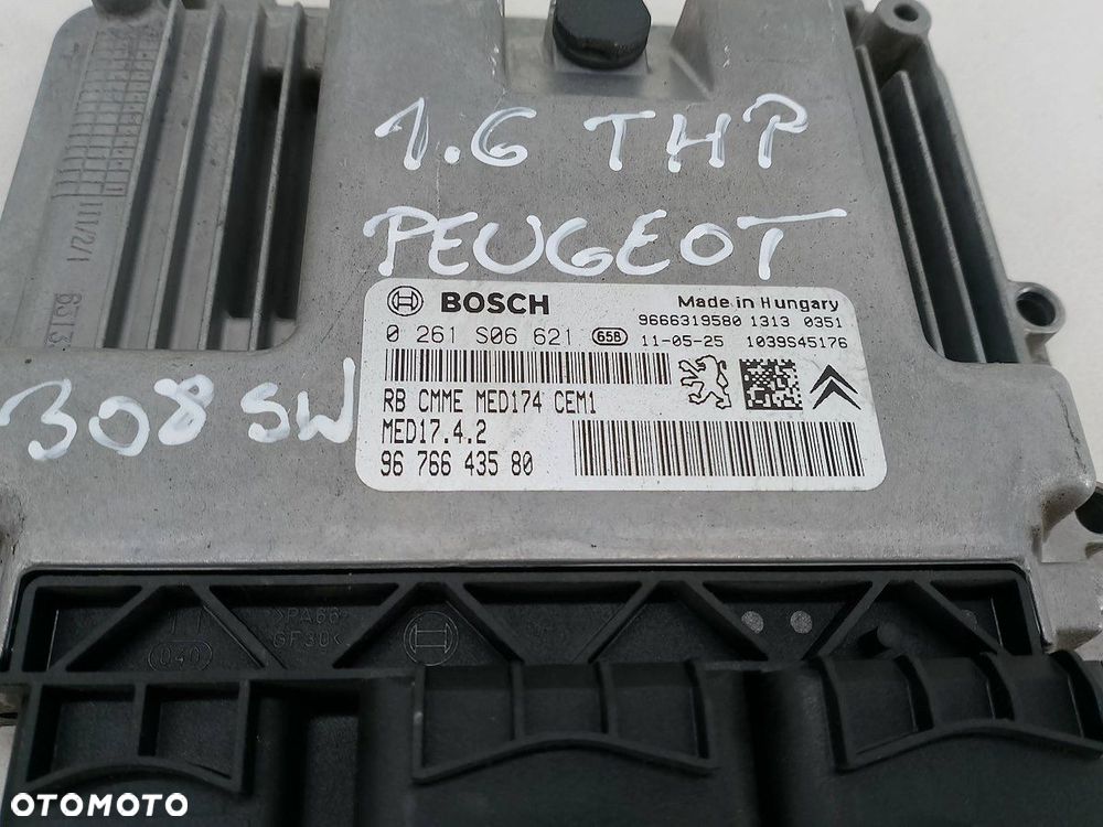 KOMPUTER, STEROWNIK PEUGEOT 308 SW 9676643580  9666319580  0261S06621 1.6 - 2