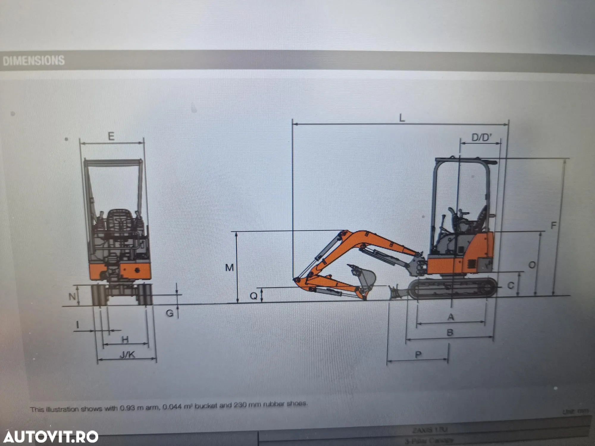 Hitachi ZX19, 2 tone, 2021, 1.689h, 19.900EUR+tva, CUPLA RAPIDA+3 cupe noi, rotire in gabarit, latime 1m, extinsii senile la 1,3m, FARA CABINA,  16CP, Inst picon, posibilitate leasing-PROMOTIE 19.900 EUR+Tva - 31