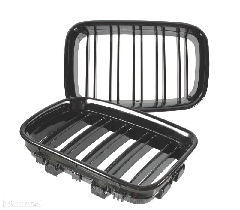 GRELHAS FRONTAIS DUPLAS BMW E36 91-96 PRETO BRILHANTE - 3
