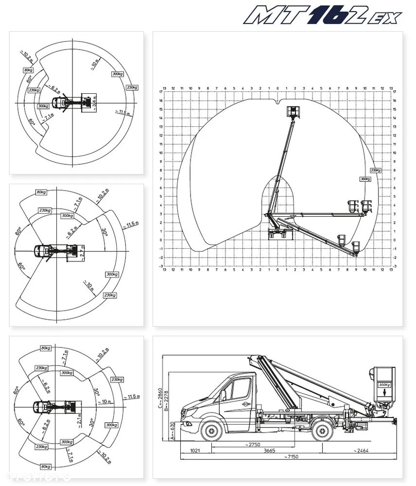 Mercedes-Benz Sprinter - 16 m Multitel MT162EX Podnośnik koszowy zwyżka jak Wumag Ruthmann GSR - 18