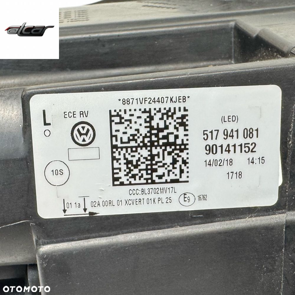 REFLEKTOR LAMPA LEWA PRZÓD FULL LED VOLKSWAGEN GOLF SPORTSVAN 517 941 081 - 6