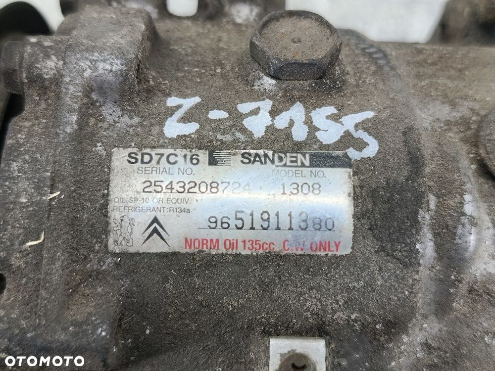 SPRĘŻARKA KLIMATYZACJI CITROEN C4 GRAND PICASSO I 9651911380  SD7C16 2.0 - 2