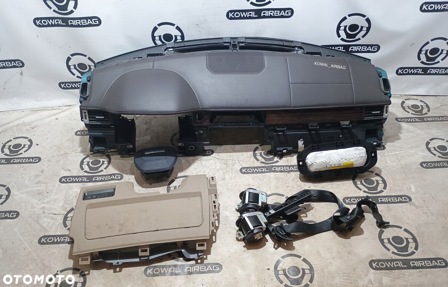 RANGE ROVER EVOQUE BRĄZ GŁADKI DESKA KONSOLA AIRBAG PASY ORYGINAŁ DEMONTAŻ - 2