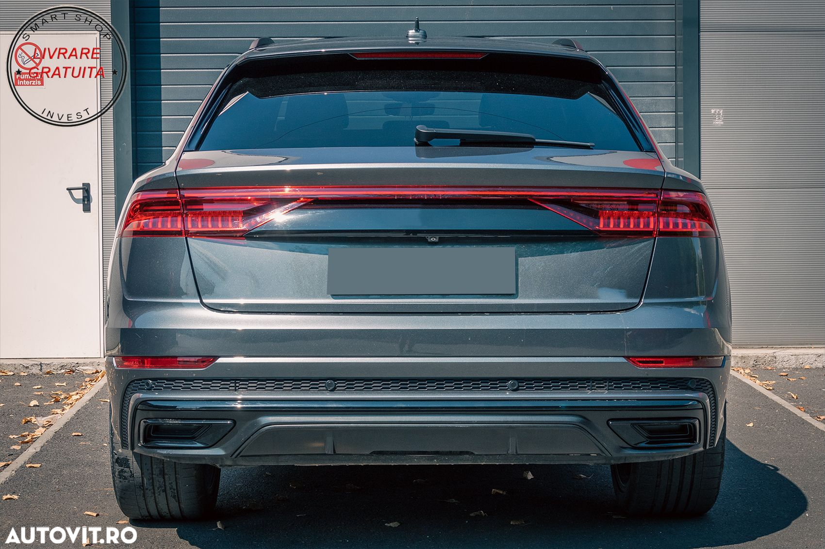 Difuzor Bara Spate Evacuare Dubla Audi Q8 S-Line (2018-2023) Evacuari Crom- livrare gratuita - 24