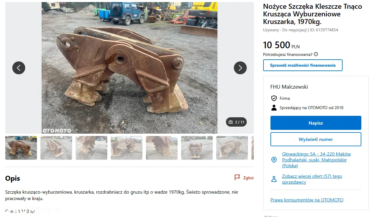 Łamacz pulverizer nożyce Szczęka Kleszcze Tnąco Krusząca Wyburzeniowe Kruszarka - 4