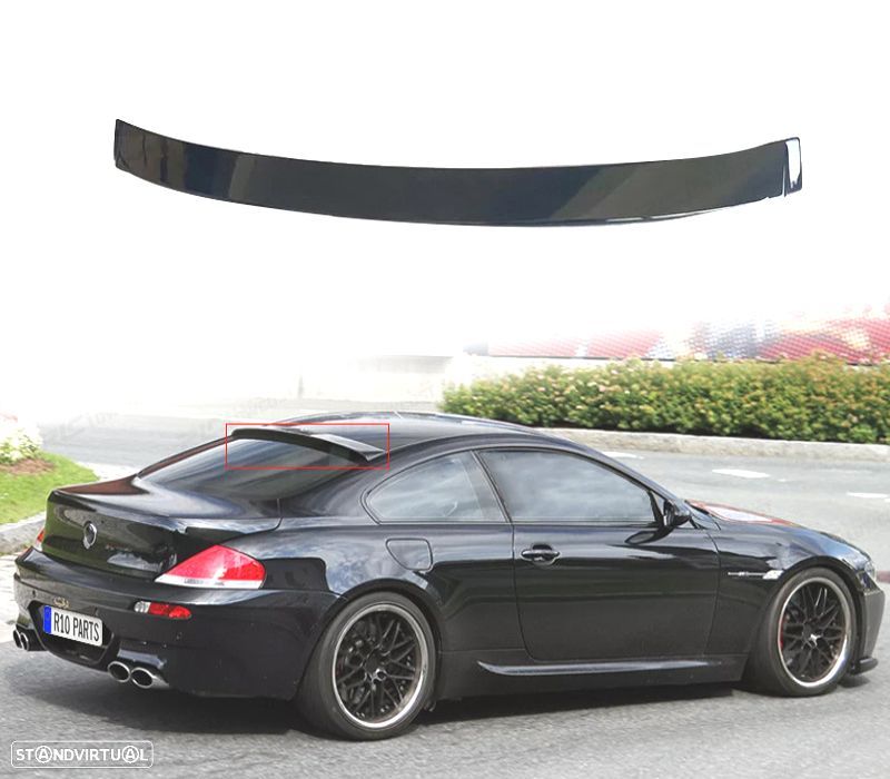 SPOILER DE TETO BMW E63 03-08 LOOK M PRETO BRILHANTE - 1