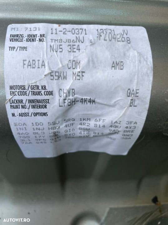 Cutie de viteze pentru 1.0 benzina tip CHY,CHYB pentru VOLKSWGEN, SKODA ,SEAT an 2015 - 2
