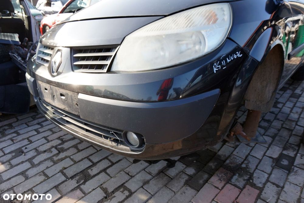 MASKA ZDERZAK BŁOTNIKI LAMPY SCENIC II PH1 NV676  RENAULT 2004-2006 CZARNY PRZÓD KOMPLETNY - 8