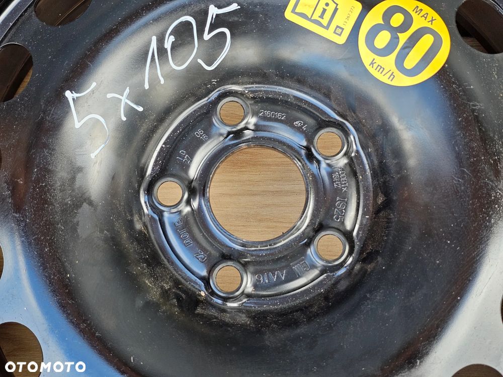 KOŁO DOJAZDOWE ZAPASOWE ZESTAW KLUCZ LEWAREK STYROPIAN PODŁOGA OPEL ASTRA K 16 CALI 5x105 115/70/16 ET25 - 5
