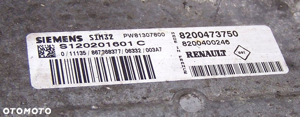 RENAULT CLIO II 1.2 KOMPUTER SILNIKA 8200473750 - 2