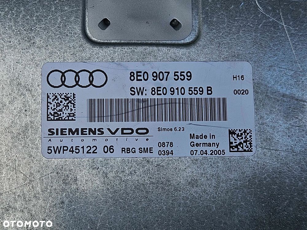 Komputer 8E0910559B 8E0907559 Moduł Sterownik Silnika Silnik Benzyna Audi A4 B7 VW. - 8