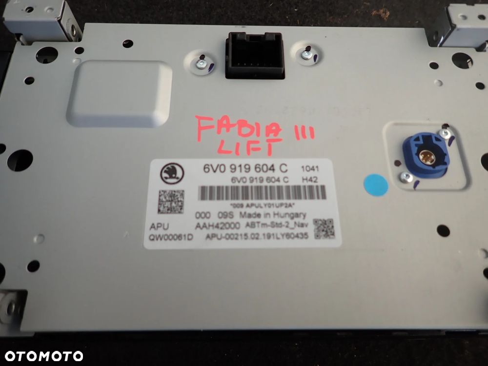 SKODA FABIA III LIFT MONTE CARLO WYŚWIETLACZ NAWIGACJI 6V0919604C - 3