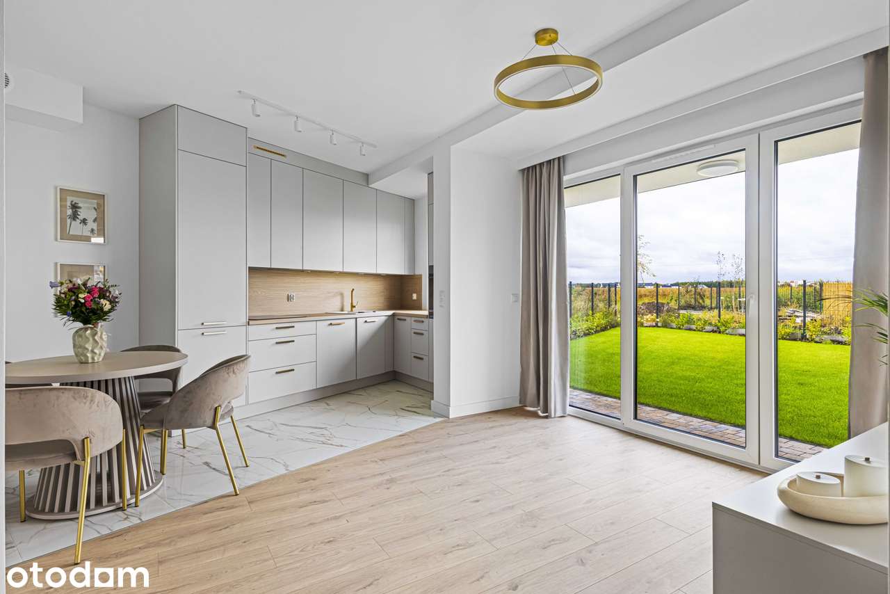 Urządzony apartament 42m2/ ogród 140m2 / miejsce postojowe