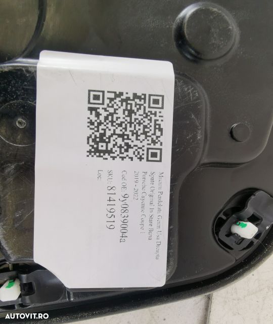 Macara Perdeluta Geam Usa Dreapta Spate Original In Stare Buna Porsche - 7