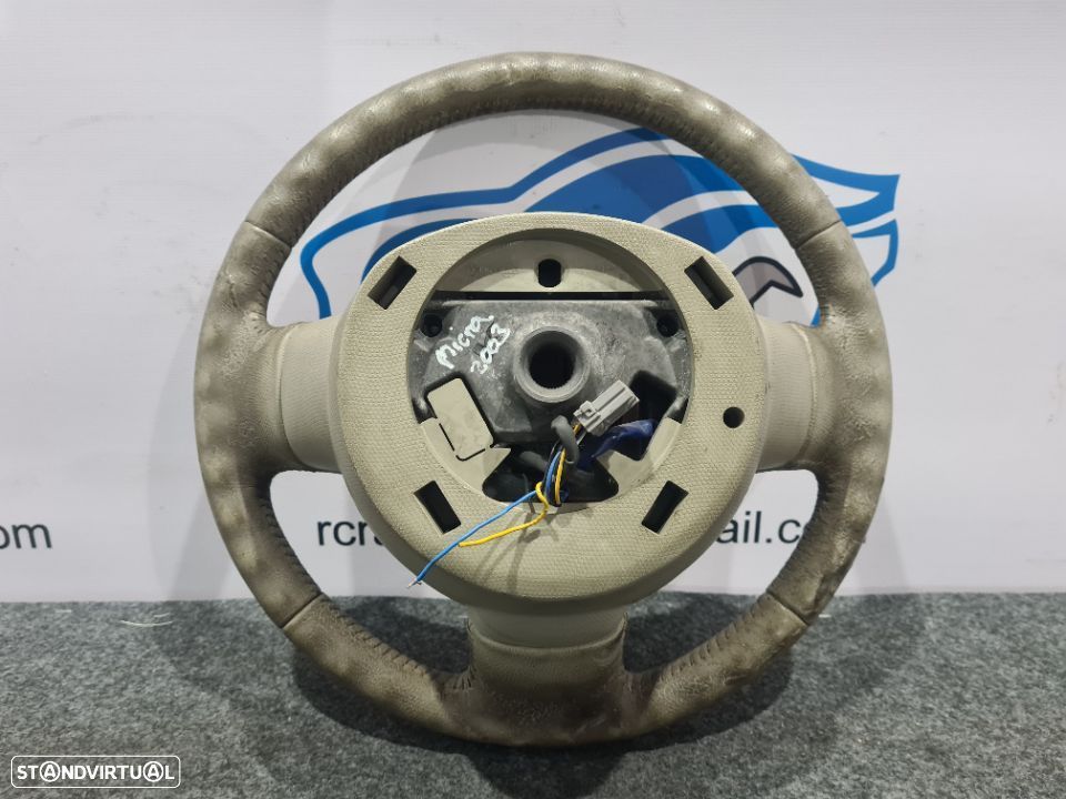 VOLANTE GUIADOR COMPLETO NISSAN MICRA II 2 MK2 K12 PELE AIRBAG COMANDOS MULTIFUNÇÕES - 6