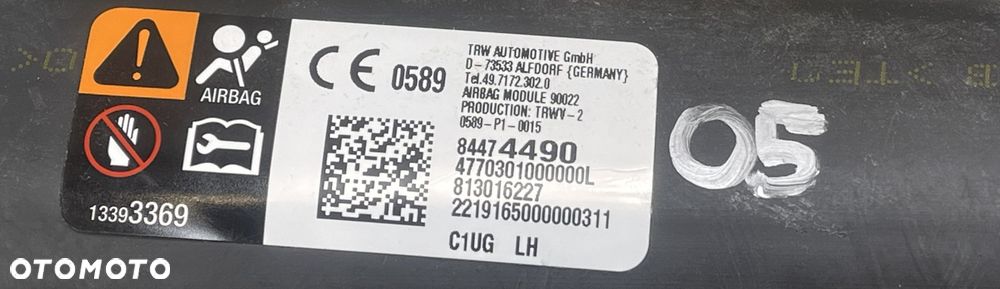 O5 BUICK ENCLAVE II 2017 - KURTYNA POWIETRZNA AIRBAG LEWA 84474490 - 3