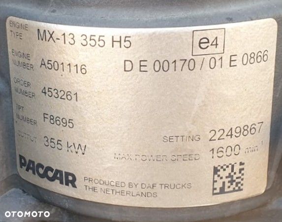 SILNIK KOMPLETNY DAF XF / XG 480 KM MX-13 355 H5 z 2022r.  bez komputera - 6