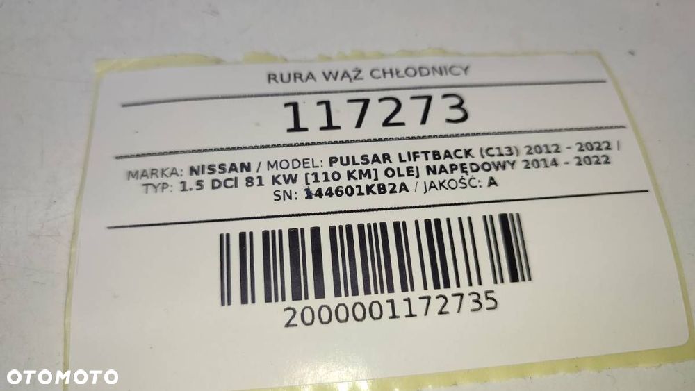 RURA WĄŻ CHŁODNICY 1103650S01 1.5 DCI - 6