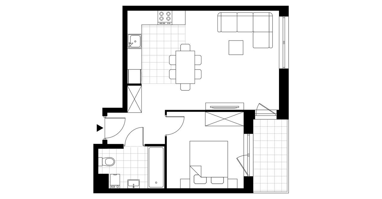 2-pokojowe mieszkanie 44m2 + balkon Bezpośrednio - Pełny obrazek: 3/16