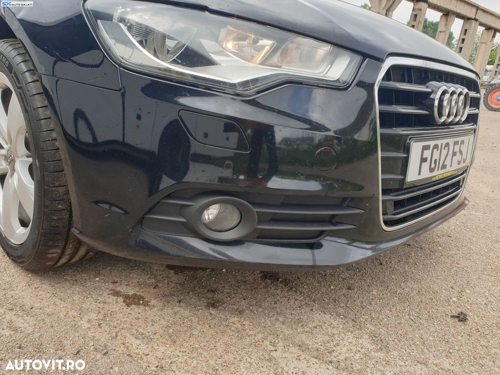 Bara Spoiler Fata FARA Grila cu Emblema cu Locas Senzori de Parcare si Spalatoare de Faruri Audi A6 C7 NFL Non Facelift 2011 - 2014 Culoare LY9B [K5407] - 2