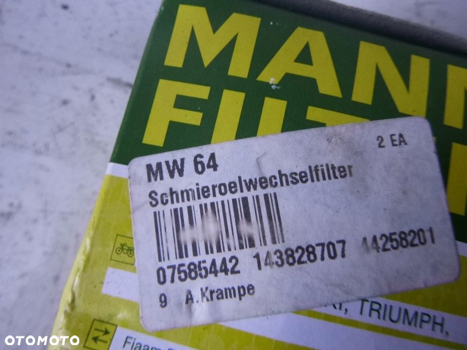MANN FILTR OLEJU MW 64 YAMAHA MT07 MT09 YZF - 6