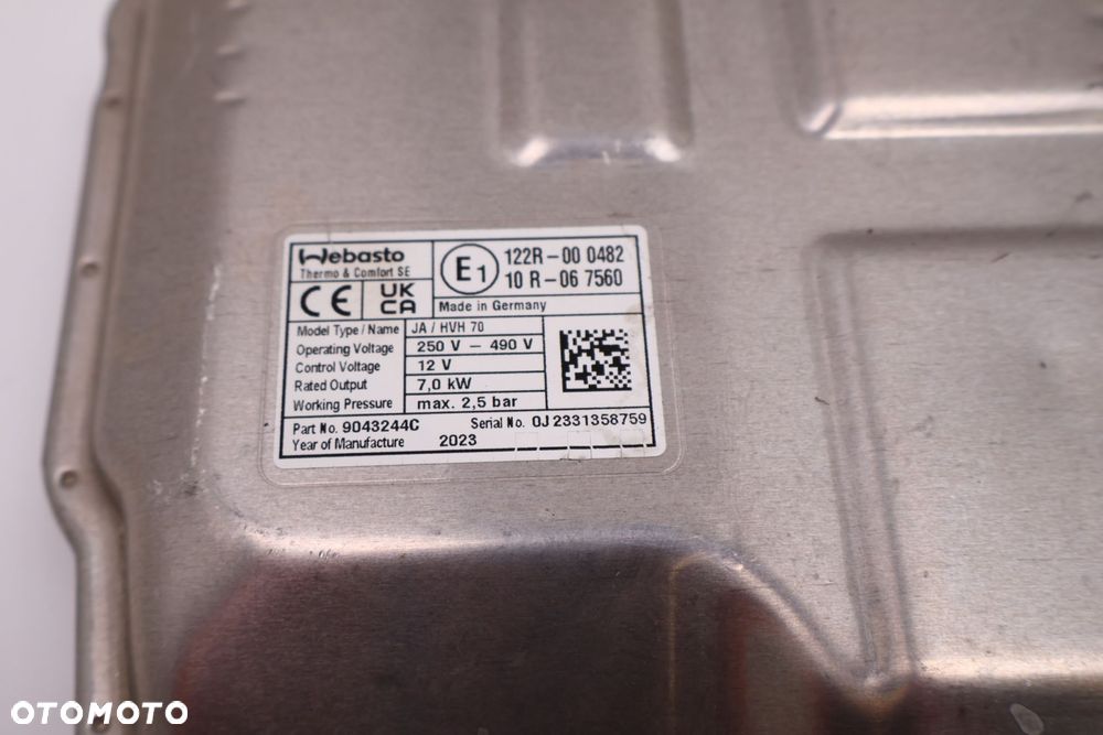 JEEP WRANGLER JL CHRYSLER PACIFICA PODGRZEWACZ BATERII WEBASTO 68443445AC, 122R-000482, 9043244C - 5