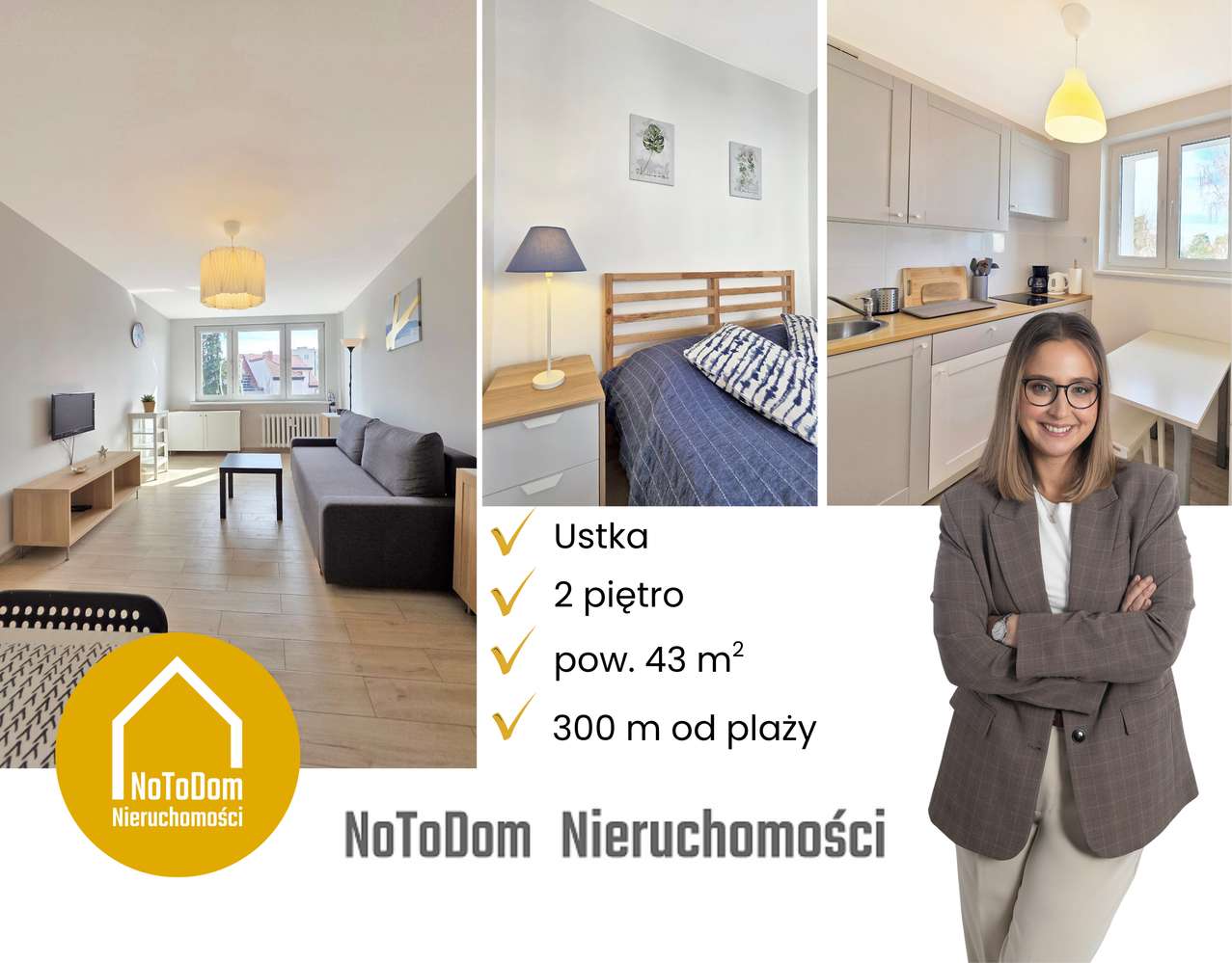 kurort | Jana z Kolna | Ustka | 43 m² | 2 pok. | plaża | 2 piętro