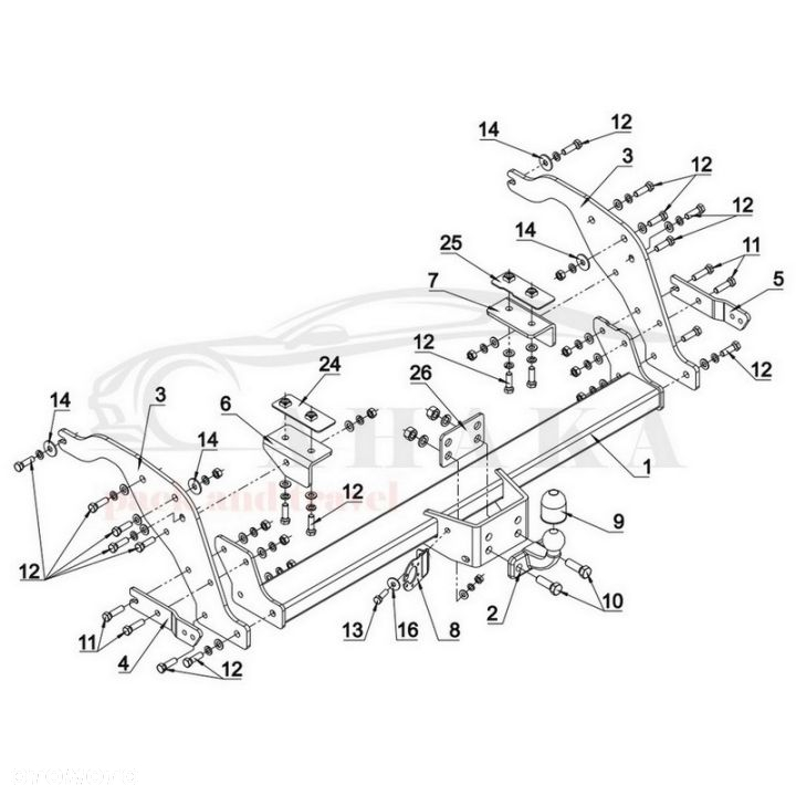 Hak Holowniczy Odkręcany Do Mazda Bt-50 Pick-Up (4X4) Od 2012 - 2