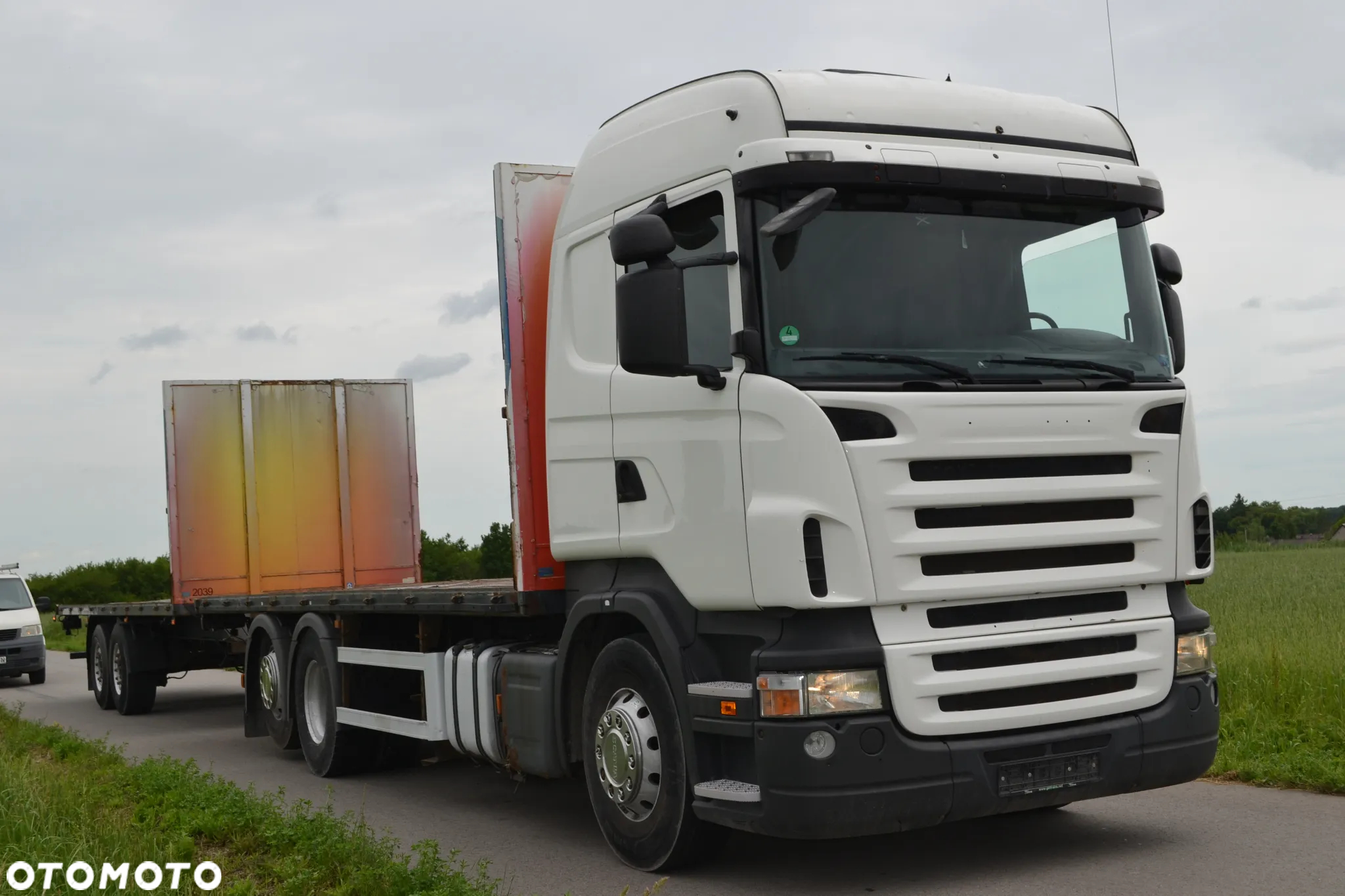 Scania R 420 TRZECIA OŚ SKRĘTNA ZESTAW PLATFORMA 2x7.75 m KLIMATYZACJA - 2