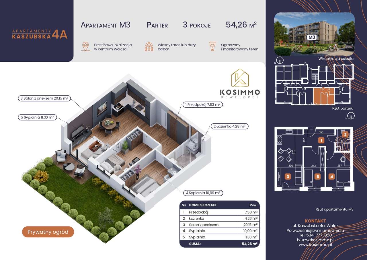 Nowa Inwestycja-Kaszubska 4a - Centrum - Parter, Ogród, Taras, 3Pokoje