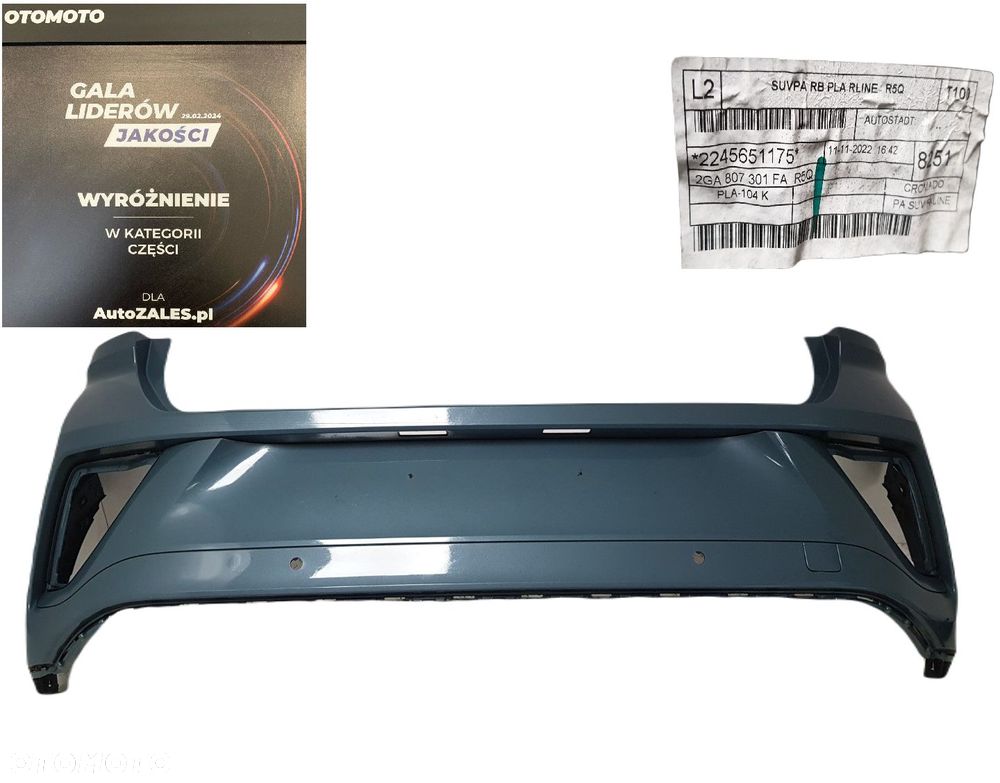ŁADNY ZDERZAK TYLNY TYŁ VW T-ROC TROC R-LINE LIFT 22-25 LR5Q 2GA807421P 2GA807301FA - 1