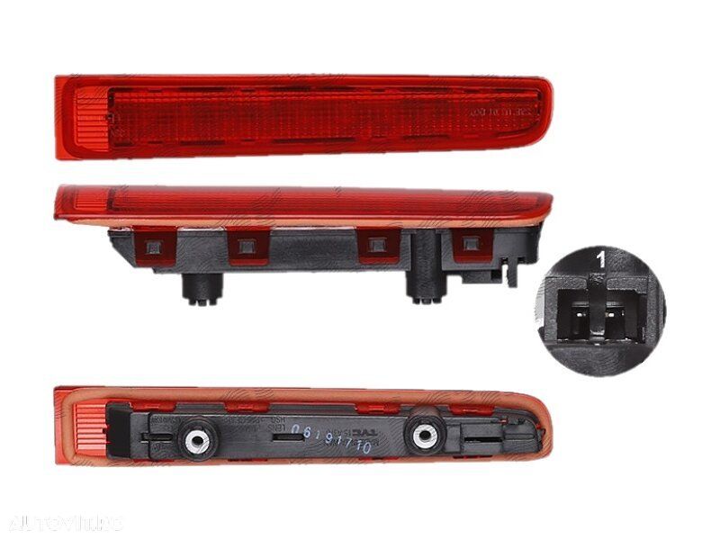 Stop frana suplimentar VW Transporter/Multivan (T5), 04.2003-2015, VW Transporter/Multivan (T6), 04.2015-2020 pentru modele cu 2 usi spate, partea Dreapta, TYC 15-0369-00-9, LED; de deasupra usii - 1