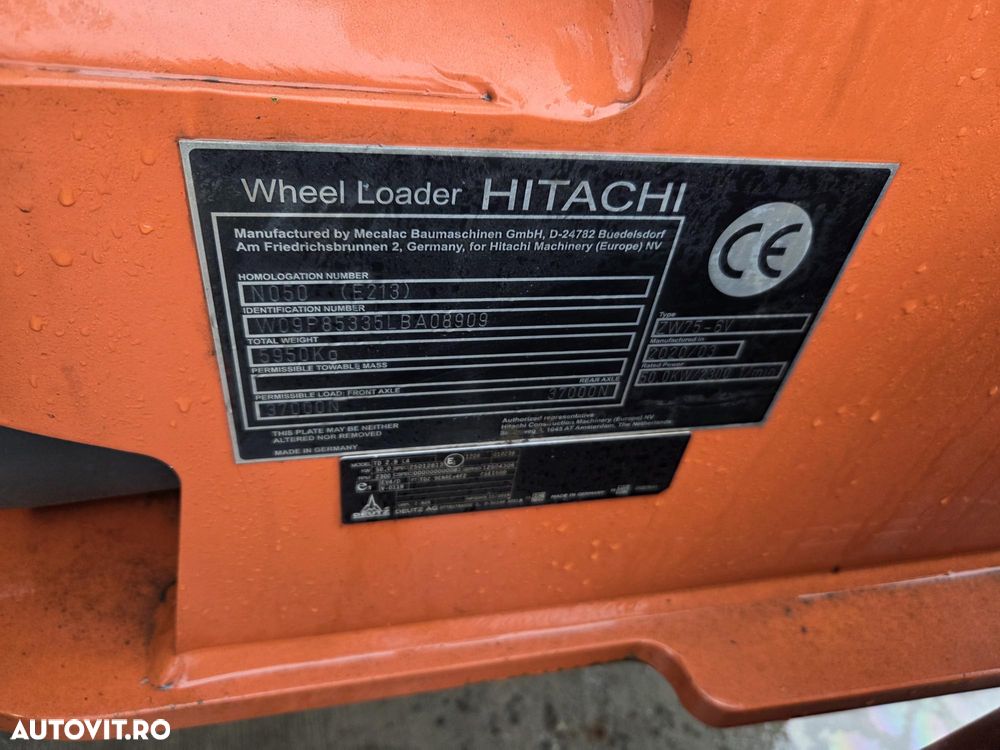 Hitachi ZW75, 2020, 1.915h, ridica 2,4t la 3,2m, CUPA 4x1 MULTIFUNTIONALA 1mc, cupa noua 1mc, furci, cupla rapida, aer conditiona, motor Deutz 75CP euro 6, Garda sol inalta 32cm, produs in Germania, STARE FOARTE BUNA, posibil leasing 4 ani-PROMOTIE 37.900eur - 20