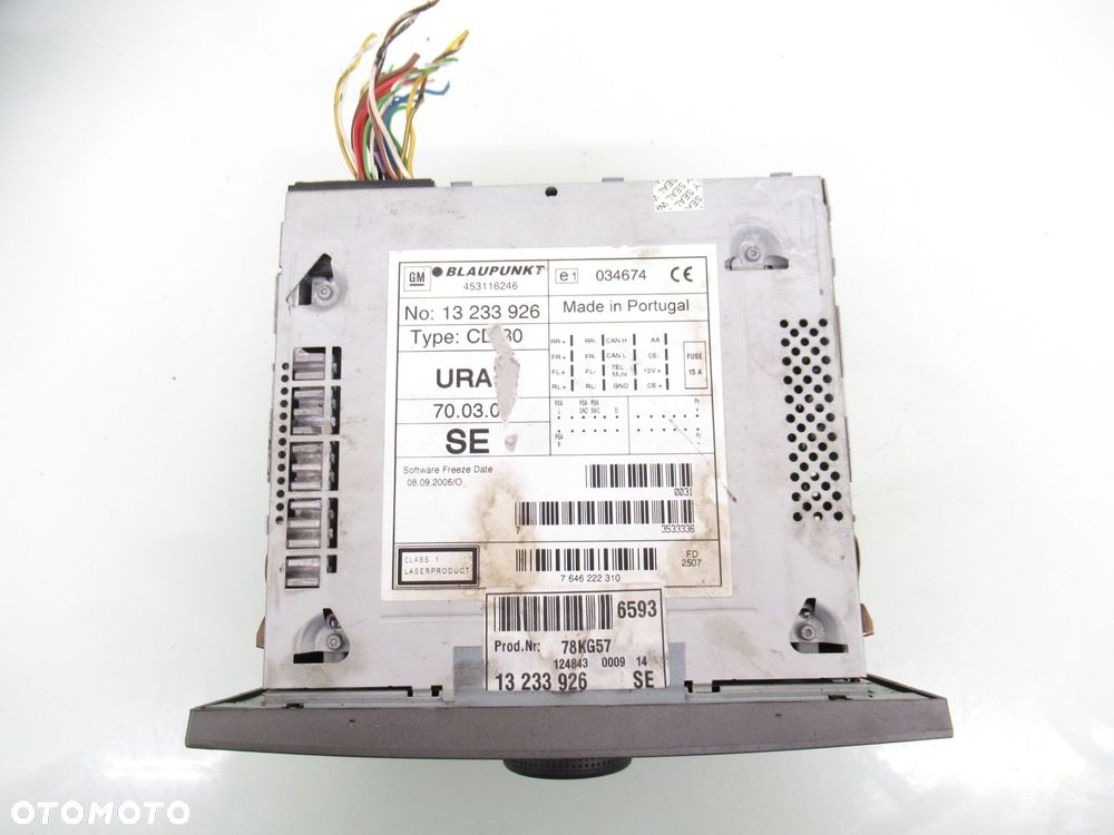 RADIO CD30 WYSWIETLACZ OPEL VECTRA C 453116246 13265760 - 6