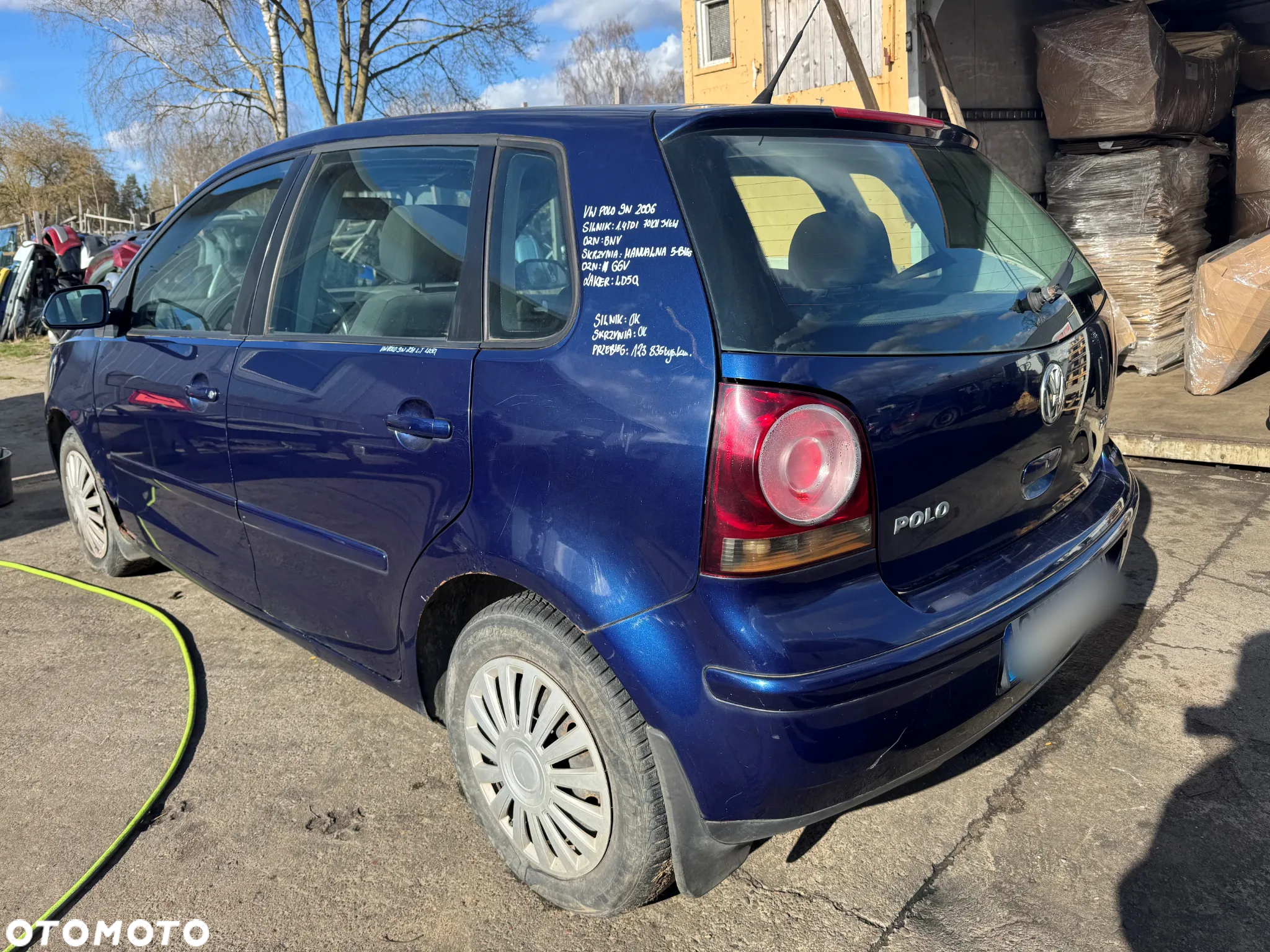 VW POLO 9N3 1.4 TDI 80KM 59kW BNV NIEBIESKI LF9G NA CZĘŚCI - 3