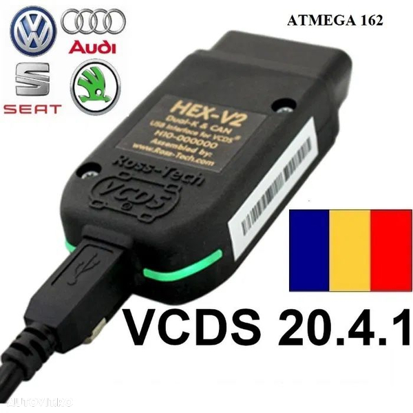Vcds Vag Com Tester Diagnoza Vw Audi Seat Skoda Porsche HEX USB CAN V2 VCDS/VAG.COM VW AUDI PORSCHE SEAT ross tech - 20.4 engleza romana